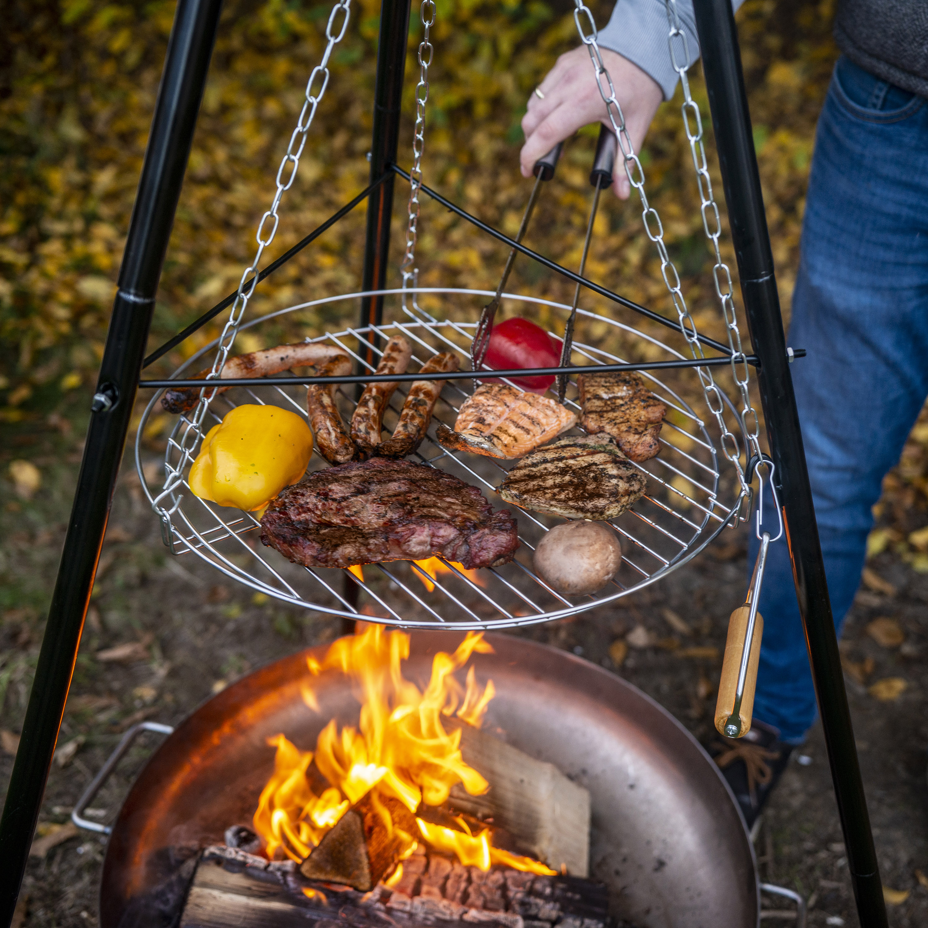 SET : Schwenkgrill inkl. Feuerschale + Gusstopf 6L